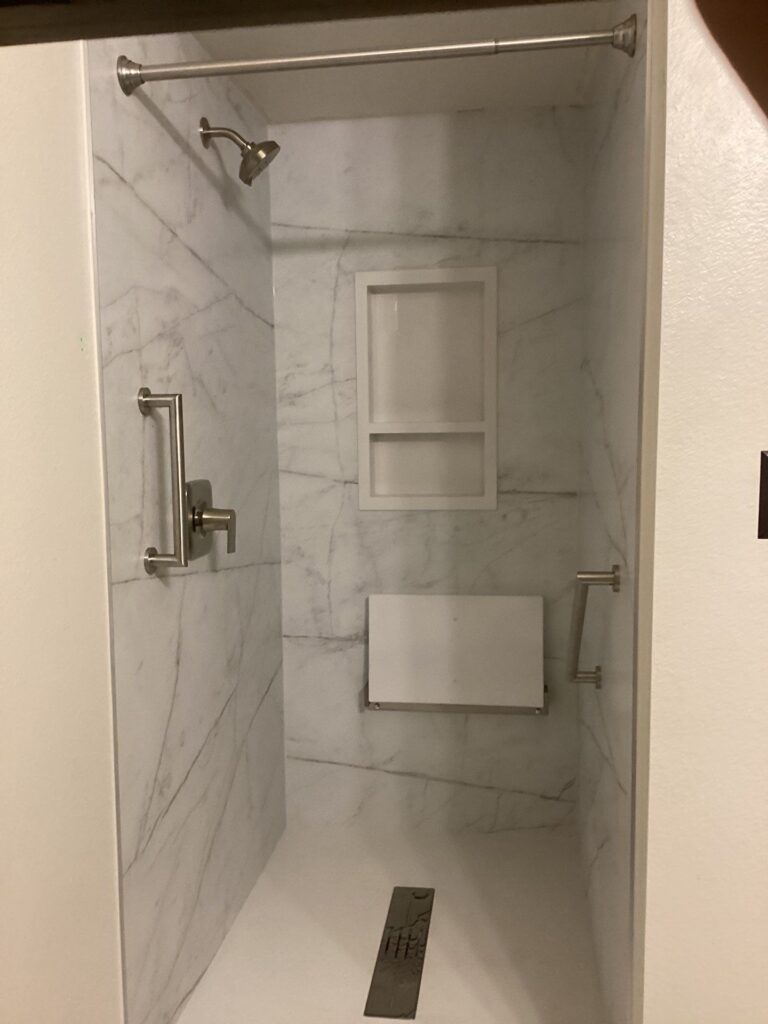 new shower in small space