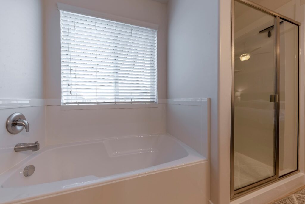 acrylic bathtub and walk-in shower